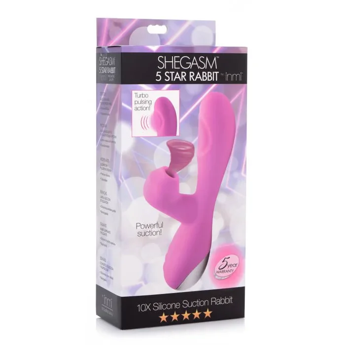Inmi Shegasm 5 Star 10X Silicone Suction & Pulsing Rabbit Pink