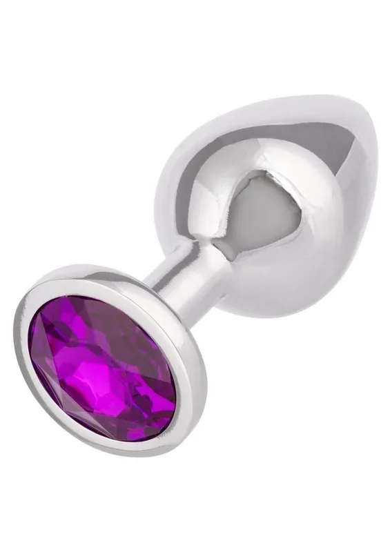 Jewel Amethyst Aluminum Anal Plug