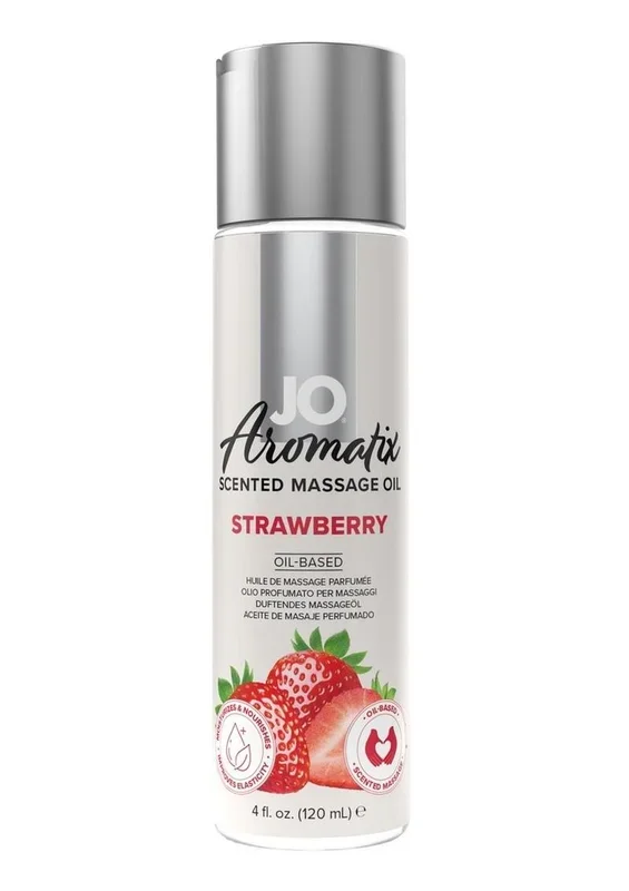 JO Aromatix Strawberry Scented Massage Oil for Sensual Experience