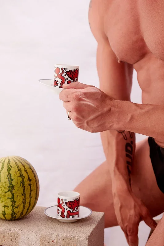 Keith Haring Porcelain Espresso Set – Red on White