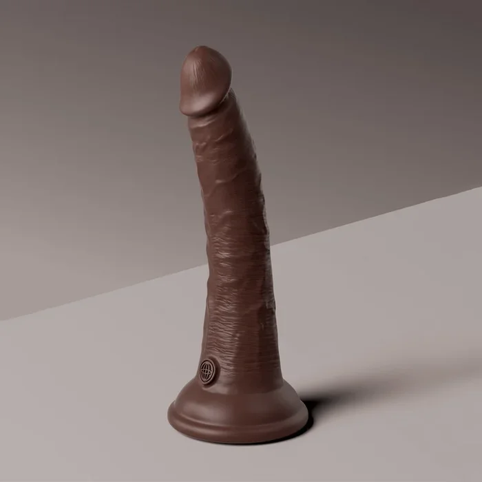 King Cock Elite 7 ” Dual Density Vibrating Silicone Cock with Remote – Brown