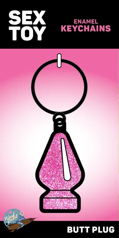Knock Glitter Butt Plug Keychain