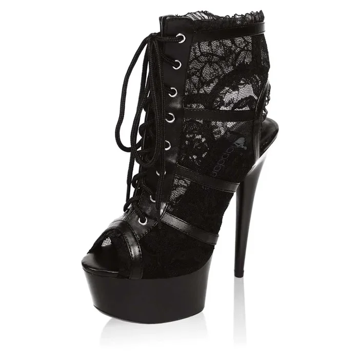 Lapdance Shoes 6 Inch Melanize Lace Bootie