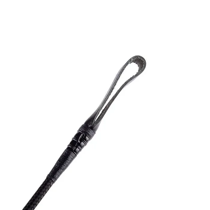 Leather Tip Crop, Black