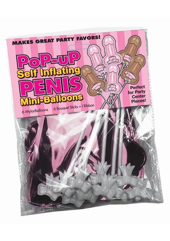 Little Genie Pop-Up Self Inflating Penis Mini-Balloons