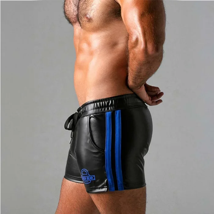 Locker Gear Rubber Looking Stripe Short Blue