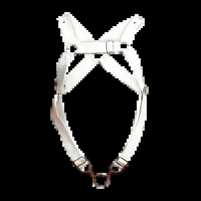 Male Basics Dngeon Leather Cross Penis Ring Harness White Camo One Size