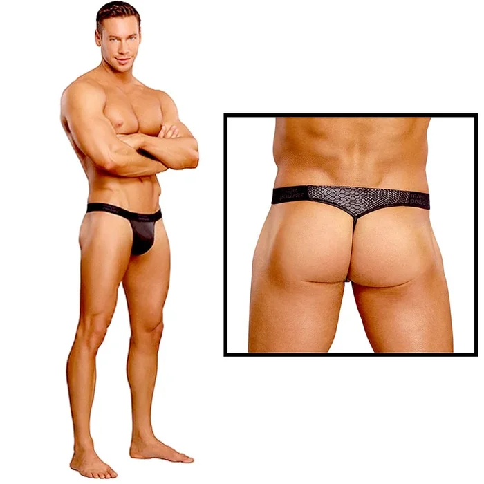 Male Power Cobra Micro V Thong Vauntingly Xtra-Large (Black)