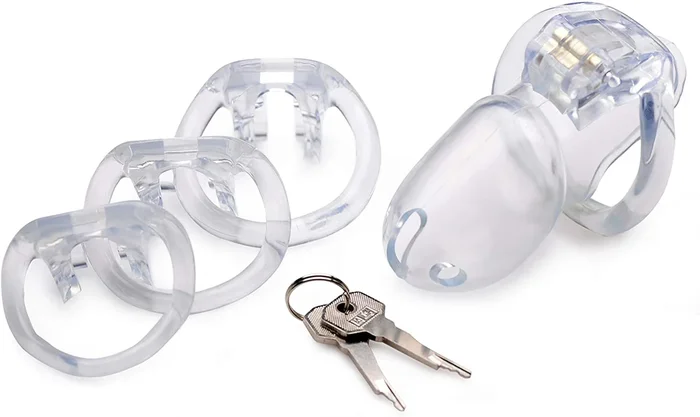 MASTER SERIES: Clear Captor Chastity Cage – Large