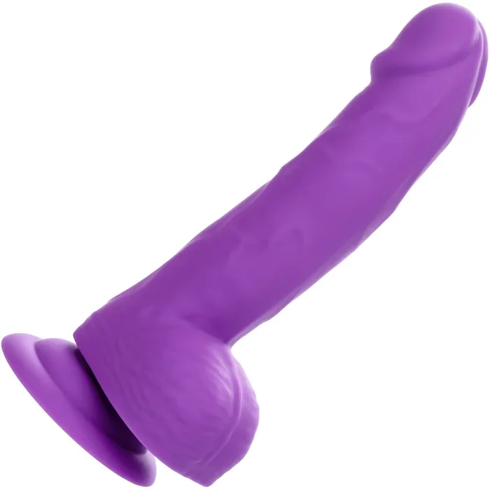 Neon Silicone Studs 6 ” Realistic Suction Cup Dildo With Balls By CalExotics – Purple