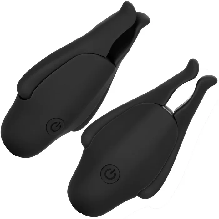 Nipple Wager Nipplettes Rechargeable Vibrating Nipple Clamps By CalExotics – Black