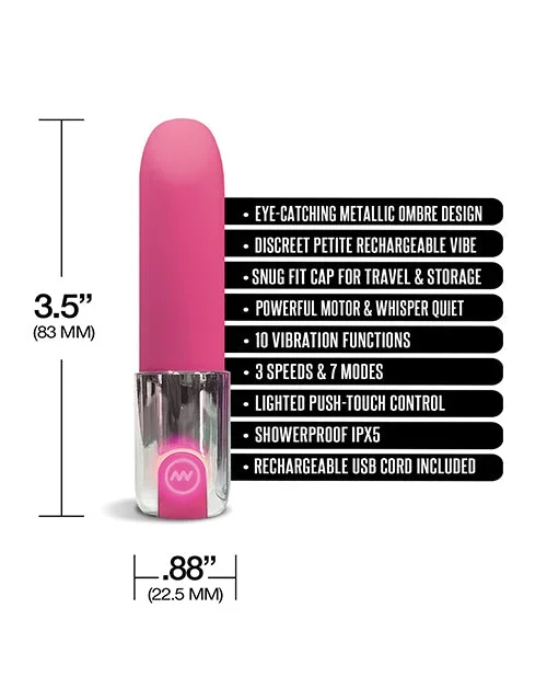 Nixie Smooch Rechargeable Lipstick Vibrator – Pink Ombre