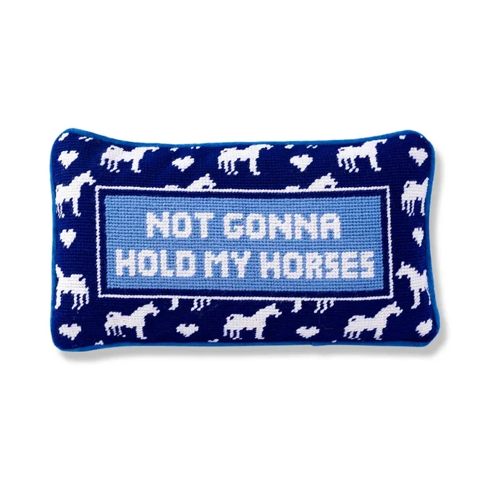 Nurse My Horses Needlepoint Pillow