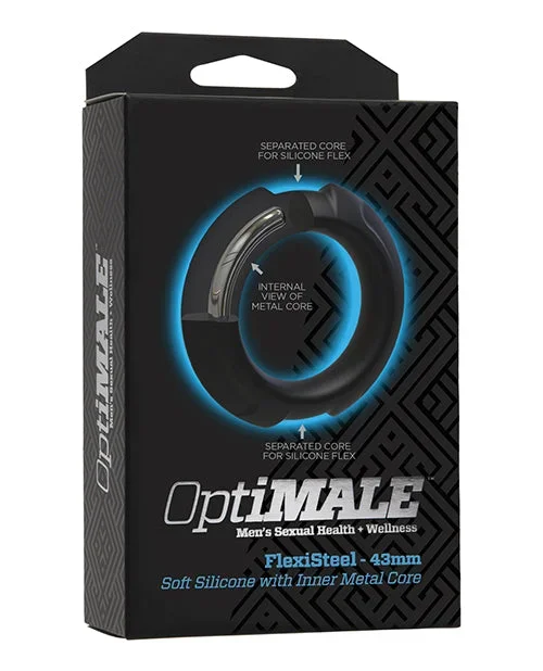 OptiMale FlexiSteel Cock Ring – 43 mm Black