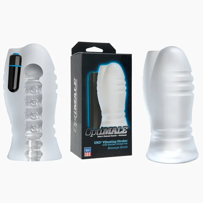 OptiMale Vibrating Stroker – Massage Beads Frost