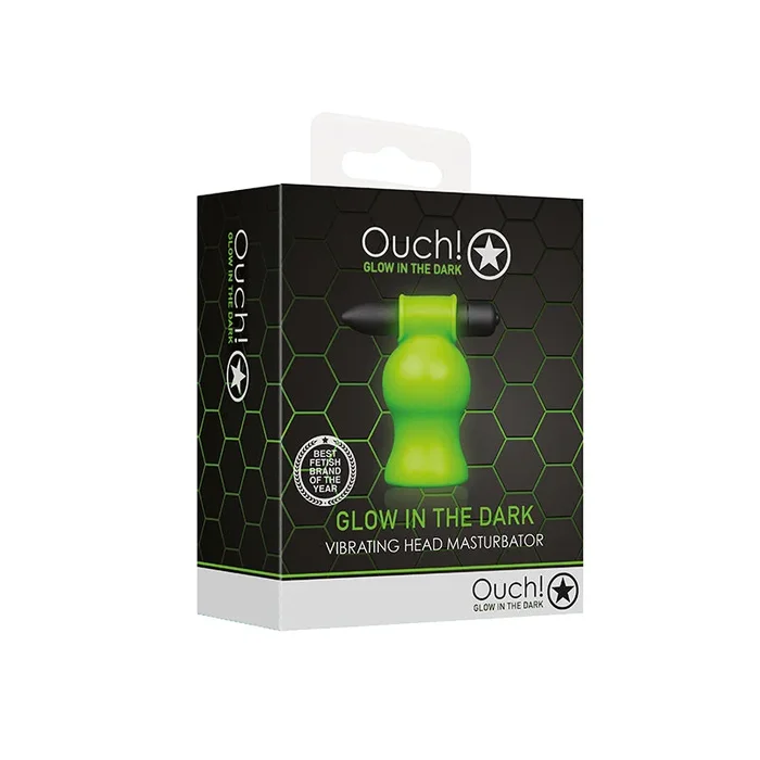 Ouch! Gleam in the Dark Vibrating Head Masturbator Neon Green