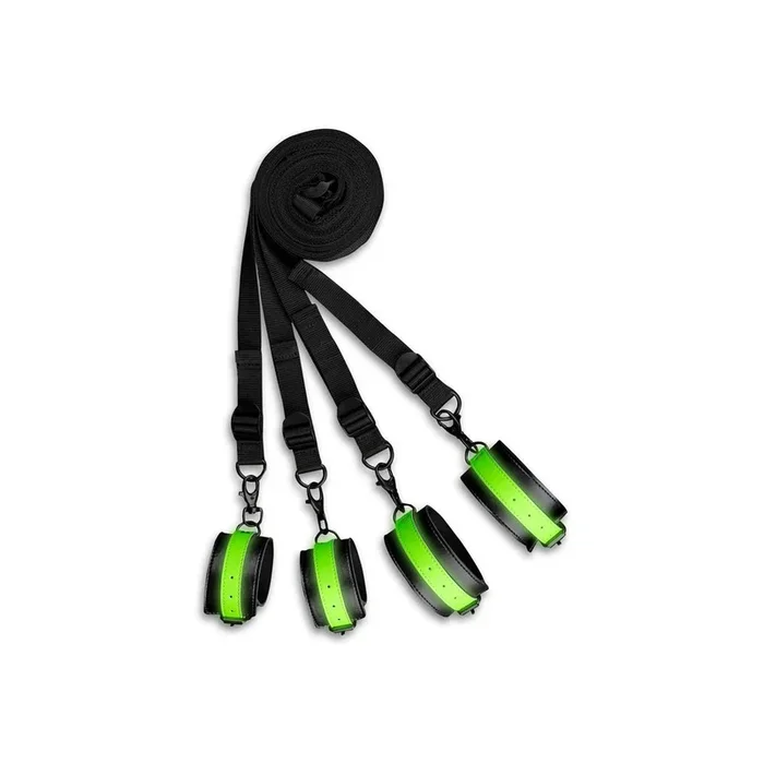 Ouch! Glow Bed Bindings Restraint Kit – Glow In The Dark – Green