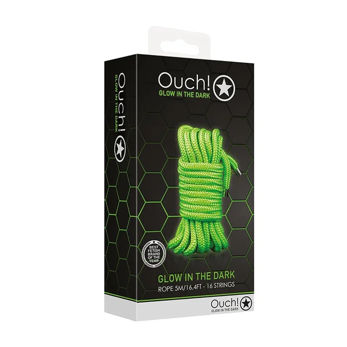 Ouch! Incandescence in the Dark Rope 5 m / 16 ft. Neon Green