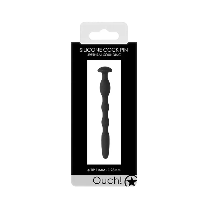 Ouch! Urethral Voice Silicone Cock Pin Black 11 mm