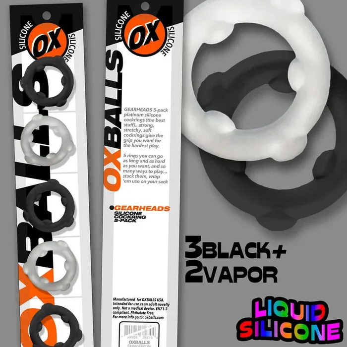 Oxballs Gearheads 5 Pack Spinner Rings – Black Vapor