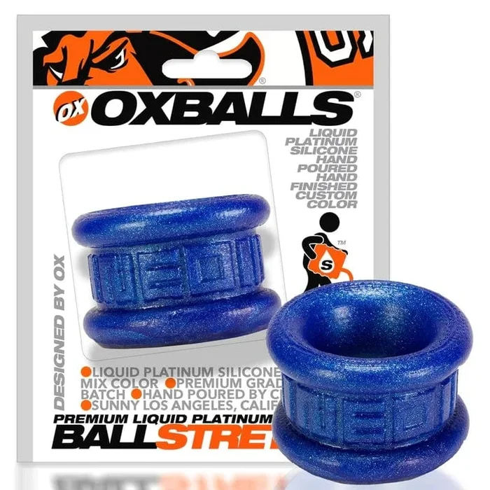OXBALLS Neo Short, Ballstretcher – BlueBalls Metallic