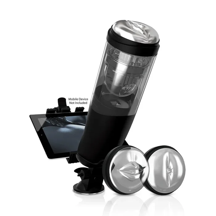 PDX Elite Deluxe Mega-Bator Thrusting Masturbator – Clear/Black