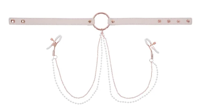 Peaches N Creame Collar With Nipple Clamps – Pink