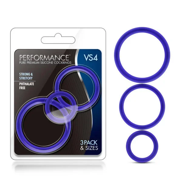 Performance – Vs4 Pure Premium Silicone Cockring Set – Indigo