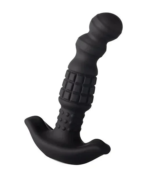 Pineapple Man Vibrating Prostate Massager with Rolling Beads Black