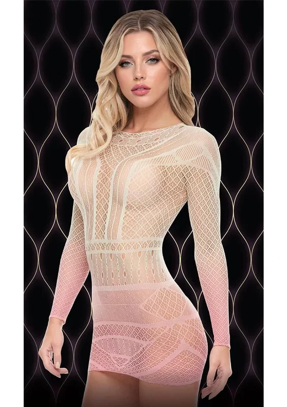 Pink Dusk Long Sleeve Mini Dress – One Size Fits Most