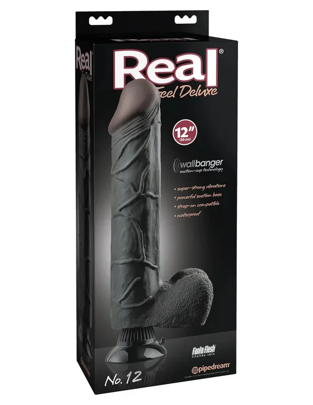 Pipedream Real Experience Deluxe No. 12 Realistic 12 in. Vibrating Dildo With Balls and Suction Cup