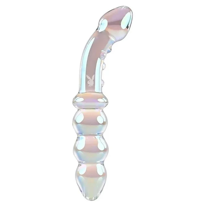 Playboy Jewels Iridescent Glass Double-All Over Dildo