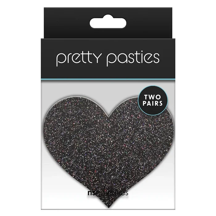 Pretty Pasties Glitter Hearts-Blk/Gold…