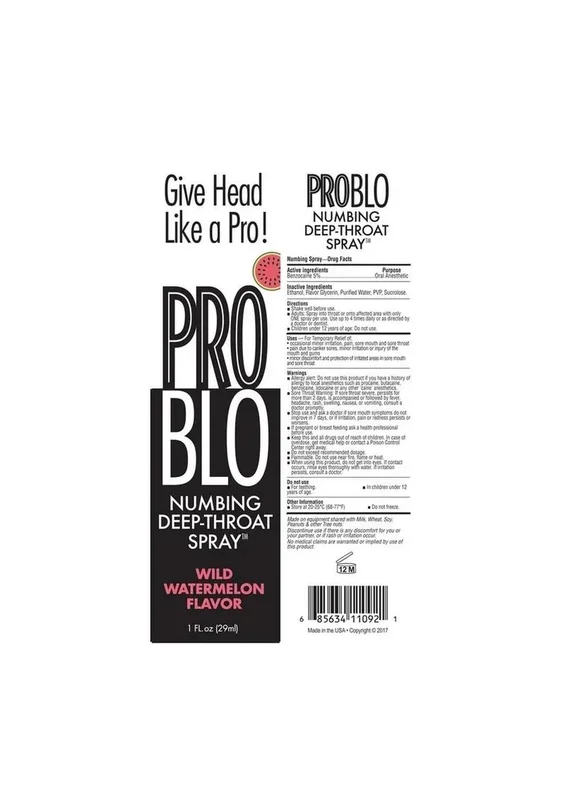 Problo Numbing Deep-Throat Spray 1oz – Watermelon