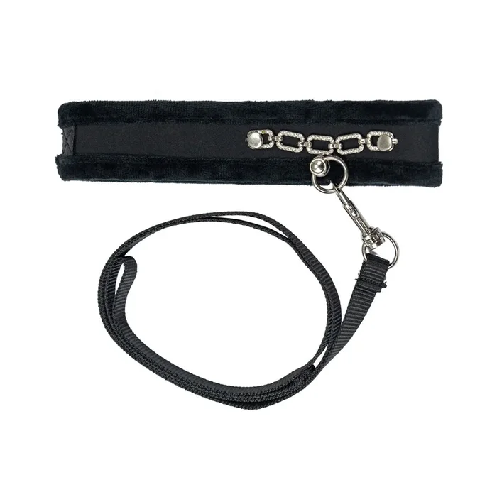 Punishment Crystal Collar & Leash – Black