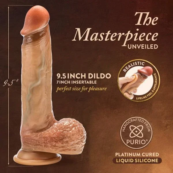 Raphael Ultra Realistic 9.5 Inch Silicone Dildo with Sliding Foreskin – Caramel