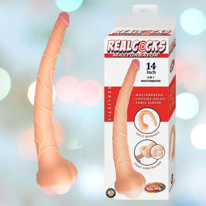 RealCocks Penis Masturbator 14 ” 3-in-1 – Light