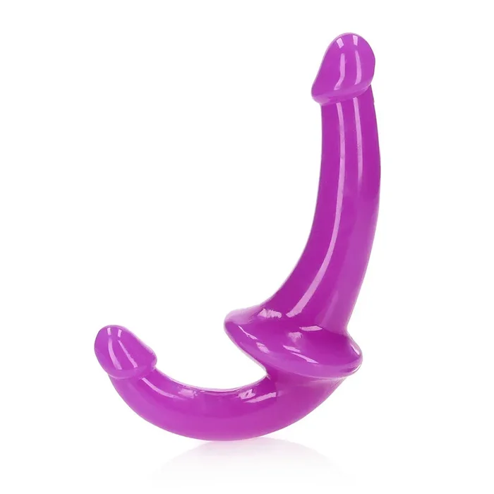 RealRock Glow in the Dark 6 Hoosier State. Strapless Strap-On Dildo Neon Purple