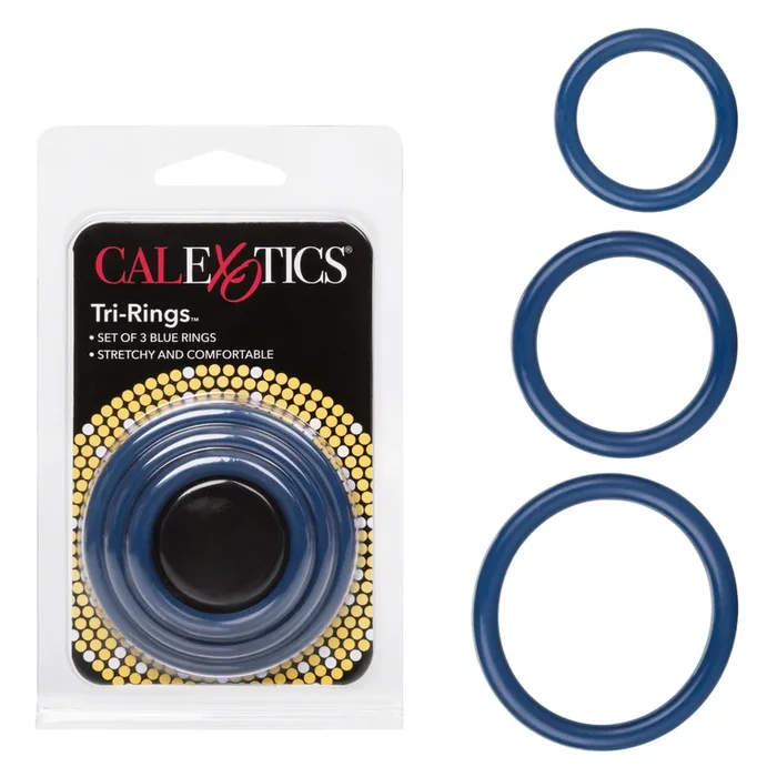 Rings! Tri Rings Cock Ring Set (3 Piece Set) – Blue