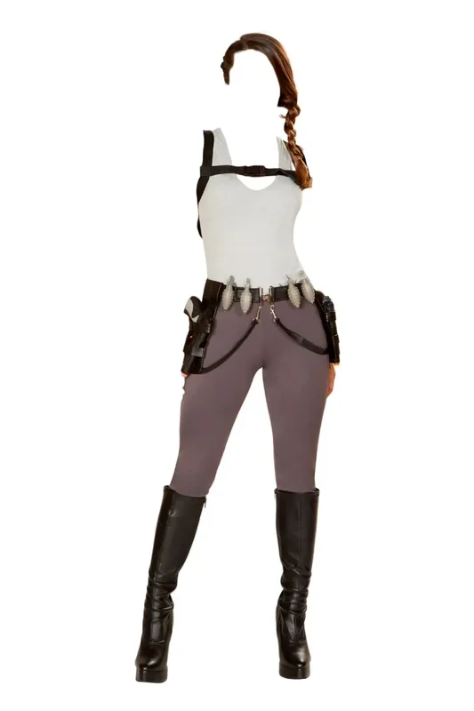 Roma Costume 5 PC Cyber Adventure Tank Top & Pants Grey