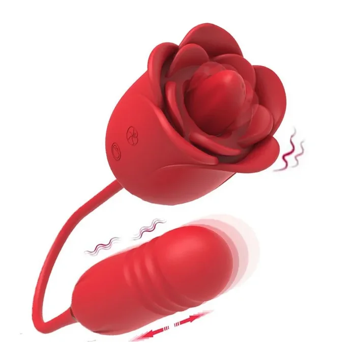 Rose Tongue Toy With Thrusting Vibrator