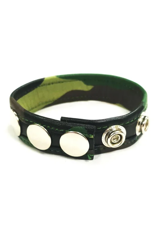 Rouge Leather Adjustable Cock Strap – Black and Camouflage