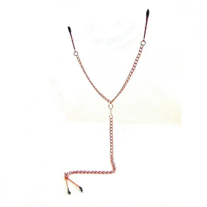 Sex Kitten Y-Style Tweezer Style Nipple and Clit Clamps – Pink