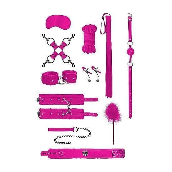 Shots Ouch! 11-Piece Intermediate Bondage Kit Pink