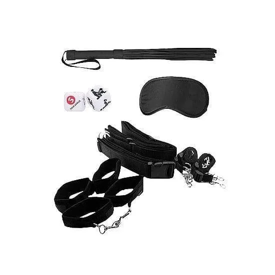 Shots Ouch! 8-Piece Bondage Belt Restraint System With Accessories Black