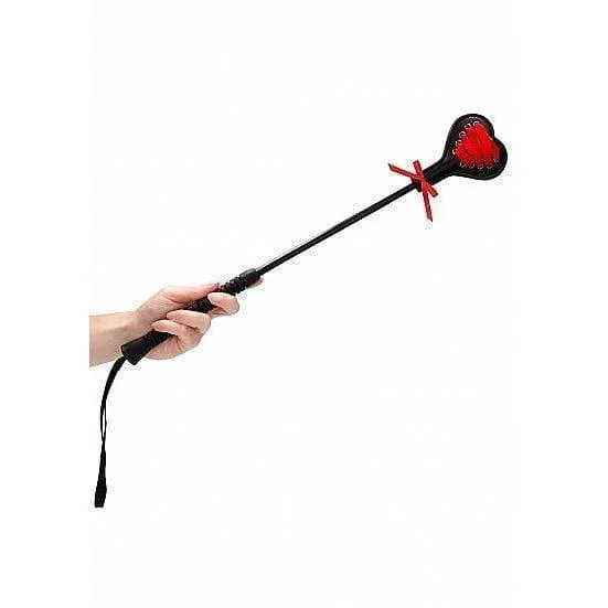 Shots Ouch! Interlace-Up Heart Crop Black/Red Large