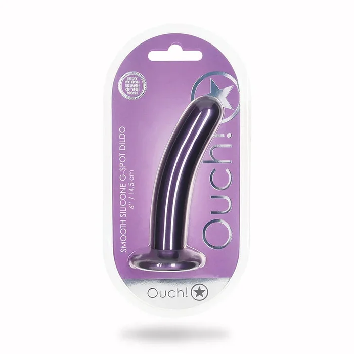 Shots Ouch! Smooth Silicone 6 inch. G-Spot Dildo Metallic Purple