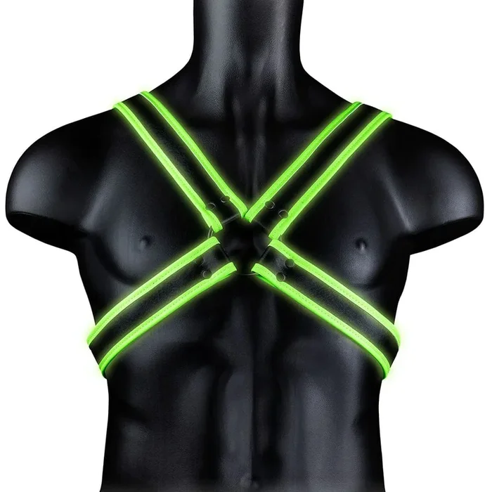 Shots Toys Ouch! Glow In The Dark Cross Harness in S/M