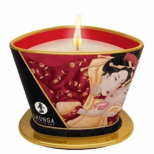 Shunga Massage Candle Sparkling Strawberry Wine 5.7 Oz