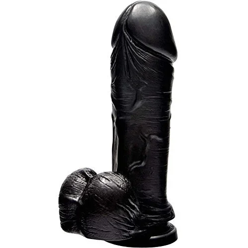 Si Novelties Thick Cock With Balls And Suction, Black, 7 Inch, 19.68 Ounce
